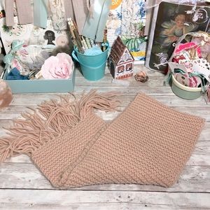 FREE WHEN BUNDLED Women Hand Knit Beige Scarf Fall Winter Accessory Cold Weather